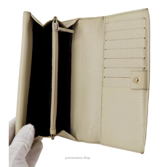 🔴 Gucci GG Canvas Long Wallet - White - Picture 9 of 10